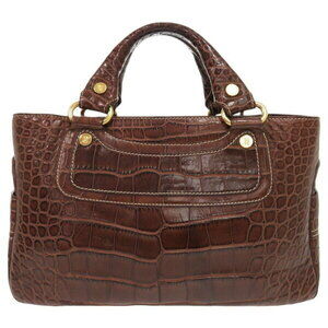 Celine Boogie Bag Brown Alligator Leather